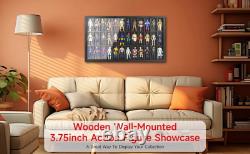 Action Figure Display Case 3.75 Figurine Toy Shelf Showcase Wood 36 Pcs Holder