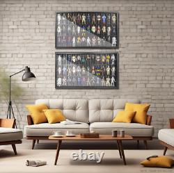 Action Figure Display Case 3.75 Figurine Toy Shelf Showcase Wood 36 Pcs Holder