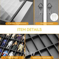 Action Figure Display Case 3.75 Figurine Toy Shelf Wood 36 Pcs Holder Showcase