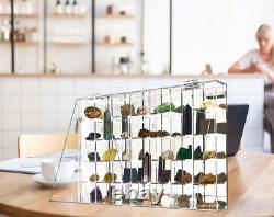 Adjustable Acrylic Display Case Clear Wall Mounted or Desktop 35 Room Storage Ca
