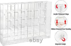 Adjustable Acrylic Display Case Clear Wall Mounted or Desktop 35 Room Storage Ca