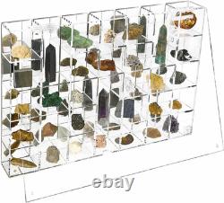 Adjustable Acrylic Display Case Clear Wall Mounted or Desktop 35 Room Storage Ca