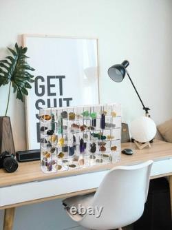 Adjustable Acrylic Display Case Wall or Desktop 35 Room Storage Collectibles