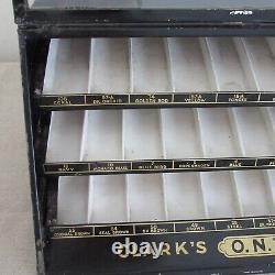 Advertising Clark's Thread Metal Store Display Cabinet Case w Glass Tilt Lid