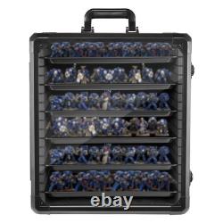 Alu Miniature Storage Case, Miniatures Carrying Case with 6 Magnetic Metal Trays