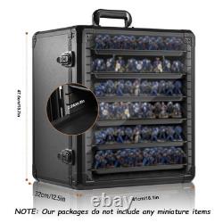 Alu Miniature Storage Case, Miniatures Carrying Case with 6 Magnetic Metal Trays