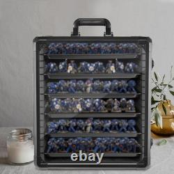 Alu Miniature Storage Case, Miniatures Carrying Case with 6 Magnetic Metal Trays