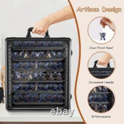 Alu Miniature Storage Case, Miniatures Carrying Case with 6 Magnetic Metal Trays