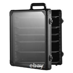 Alu Miniature Storage Case, Miniatures Carrying Case with 6 Magnetic Metal Trays