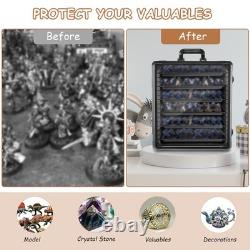 Alu Miniature Storage Case, Miniatures Carrying Case with 6 Magnetic Metal Trays