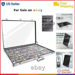 Aluminum Display Case Large Silver Trading Card Jewelry Collection Show Storage Aluminum Display Case Large Silver Trading Card Jewelry Collection Show Storage