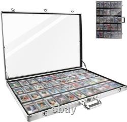 Aluminum Display Case Large Silver Trading Card Jewelry Collection Show Storage
