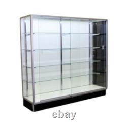 Aluminum Framed 70 Inch Tempered Glass Tower Display Showcase with Lock & LED