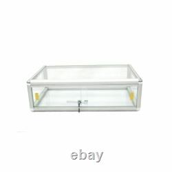 Aluminum Framed Tempered Glass Counter Top Display Case with Front Lock