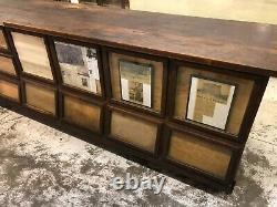 Antique 12' Sherer Seed Counter Country General Store Display Bin Cabinet