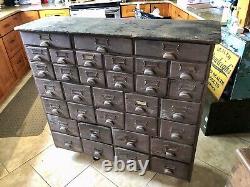 Antique 1900-1920 Multi 33 Drawer Hardware Store Display Cabinet, Parts Chest