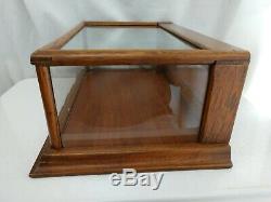 Antique 19th c Oak Glass County Store Counter Top Collection Display Case Small