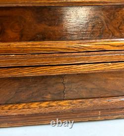 Antique 2 Drawer Spool Thread Wood Store Counter Cabinet