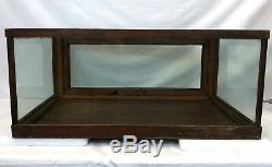 Antique 33 Oak Wavy Glass Spring Door General Store Apothecary Display Case