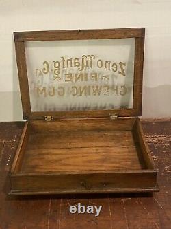 Antique Advertising Counter Top General Store Oak Display Case Zeno Chewing Gum