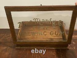 Antique Advertising Counter Top General Store Oak Display Case Zeno Chewing Gum