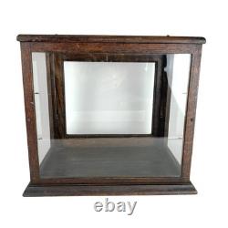 Antique Apothecary Mercantile Counter Top Display Case General Store Glass Oak