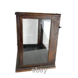 Antique Apothecary Mercantile Counter Top Display Case General Store Glass Oak