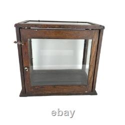 Antique Apothecary Mercantile Counter Top Display Case General Store Glass Oak