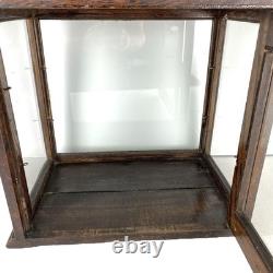 Antique Apothecary Mercantile Counter Top Display Case General Store Glass Oak