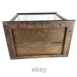Antique Apothecary Mercantile Counter Top Display Case General Store Glass Oak