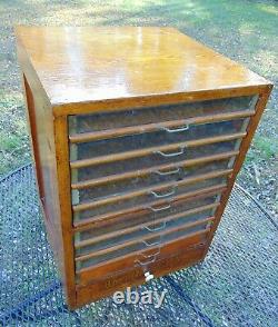 Antique Beldings Silk Thread Oak Spool Cabinet Store Display