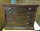 Antique Clarks Spool Cabinet 6 Drawers Fancy Sides Country Store