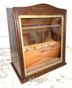 Antique C. 1890s Maximum Combs General Store Display Case Slant Front Advertising