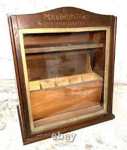 Antique C. 1890s Maximum Combs General Store Display Case Slant Front Advertising