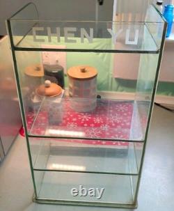 Antique Chen Yu Richard Hudnut Glass Store Display Case Cabinet Cosmetic Makeup