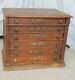 Antique Clarks Ont Advertising Six Drawer Oak Spool Cabinet Country Store Displ