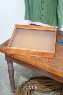 Antique Countertop Display Case Knife Jewelry Box Vintage Wood Glass Box Vintage