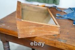Antique Countertop Display Case Knife Jewelry Box Vintage Wood Glass Box Vintage