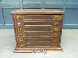 Antique Country Store 1890s J&P Coats Six Drawer Walnut Spool Cabinet