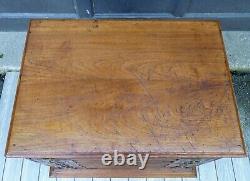 Antique Country Store 1890s J&P Coats Six Drawer Walnut Spool Cabinet