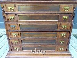 Antique Country Store 1890s J&P Coats Six Drawer Walnut Spool Cabinet