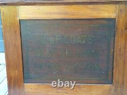 Antique Country Store 1890s J&P Coats Six Drawer Walnut Spool Cabinet