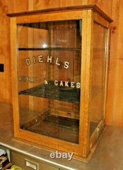 Antique Country Store Bread, Cake, Pie Display Case Showcase Counter Top Diehl