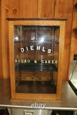 Antique Country Store Bread, Cake, Pie Display Case Showcase Counter Top Diehl