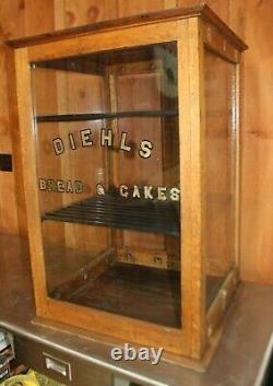 Antique Country Store Bread, Cake, Pie Display Case Showcase Counter Top Diehl