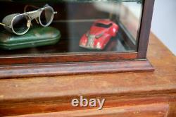 Antique Country Store Counter Top Display Case Wood Showcase Glass shelf cabinet