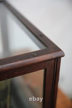 Antique Country Store Counter Top Display Case Wood Showcase Glass shelf cabinet