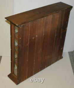 Antique Country Store Display Cabinet Oak Four Door Counter Top Ribbon Cabinet