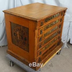 Antique Country Store Display Clarks Six Drawer Spool Cabinet