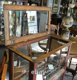 Antique Country Store Oak Cane and Umbrella Showcase Display Cabinet